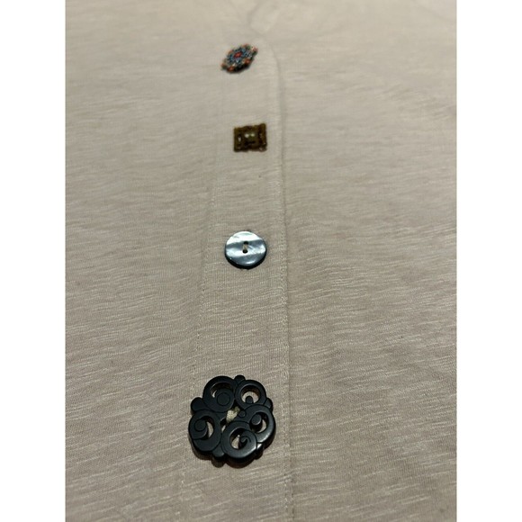 Soft‎ Surroundings Womens Top Cardigan 1X Tan Tunic V Neck Danielle Button - Picture 5 of 10